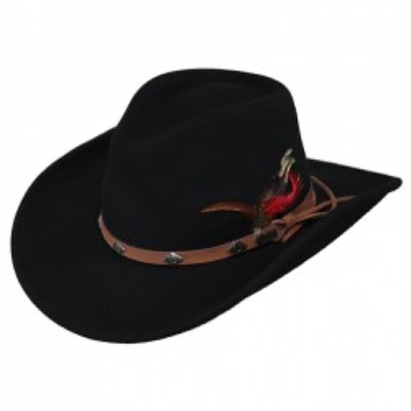 Australian Black Wool Outback Trading Co Rancher Hat - M, Unisex - Picture 1 of 9
